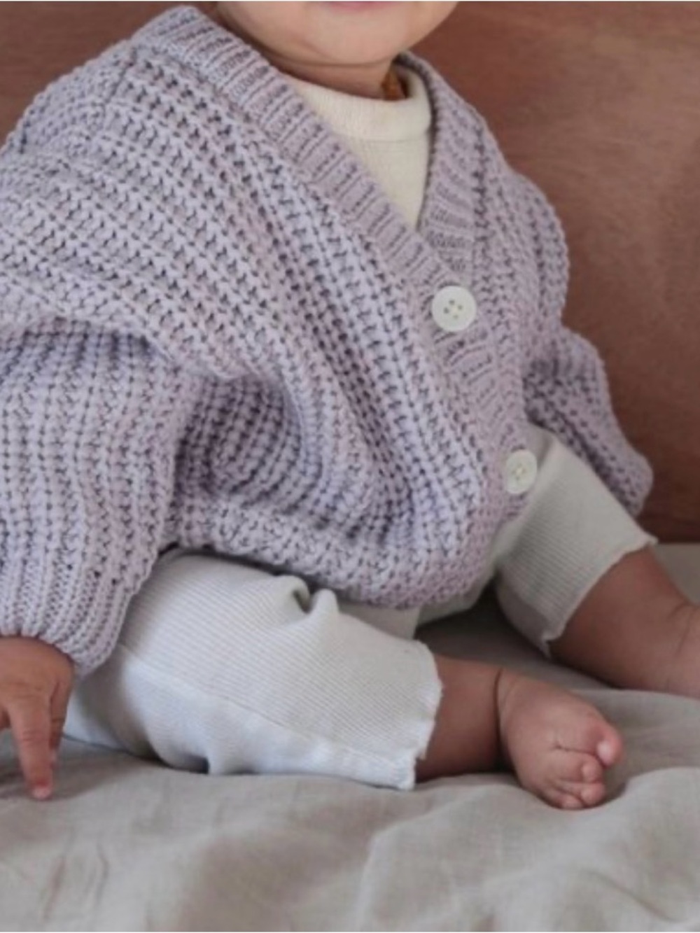Kids Light Blue Chunky Knit Cardigan